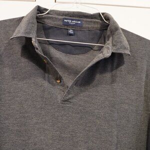 Peter Millar Knit Grey long sleeve polo